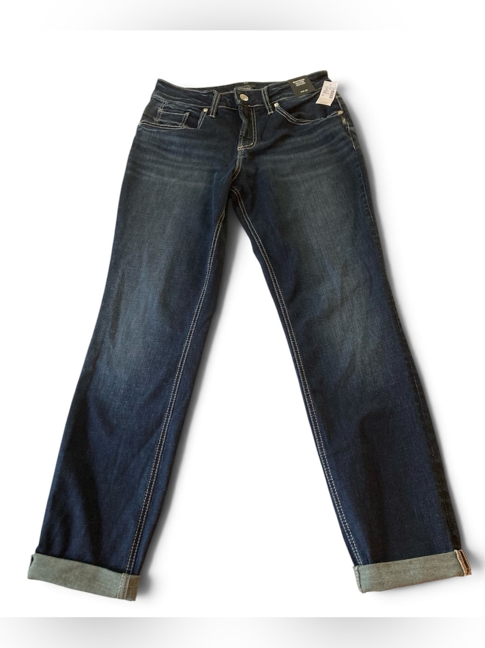 NWT SILVER JEANS COMPANY Boyfriend Jeans Mid Rise Slim Leg
W29 L29 Dark Blue